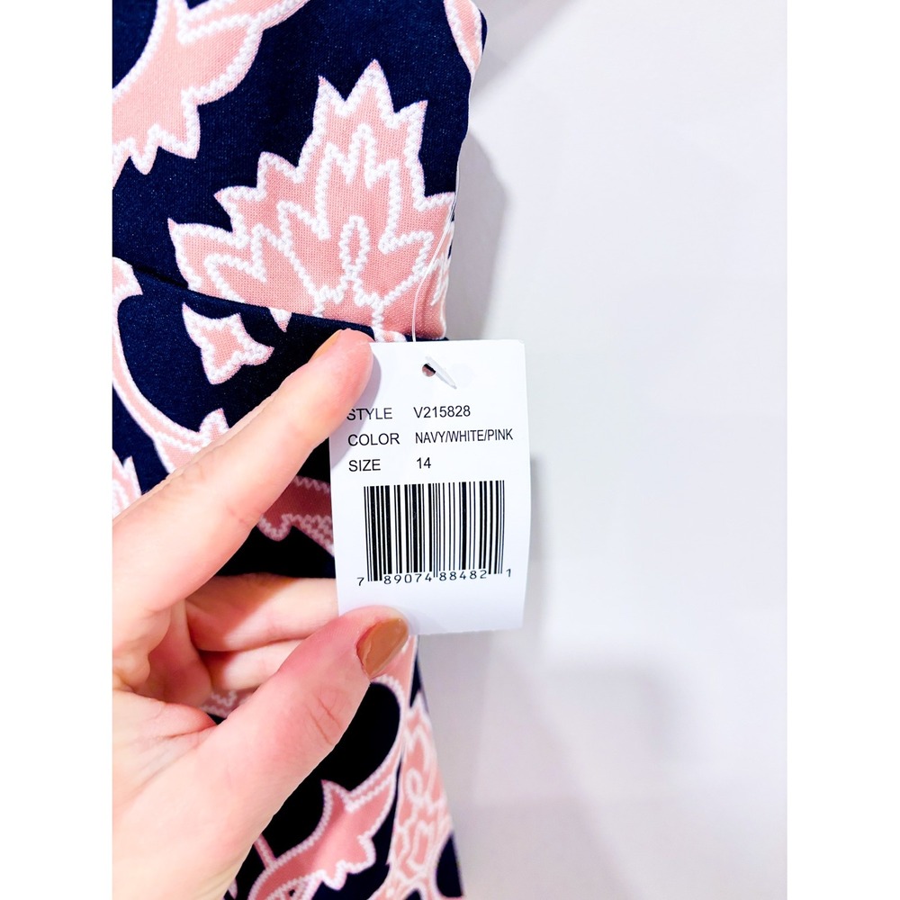 RONNIE NICOLE Navy floral sheath dress | Elegant Office | Size 14 - Picture 5 of 6